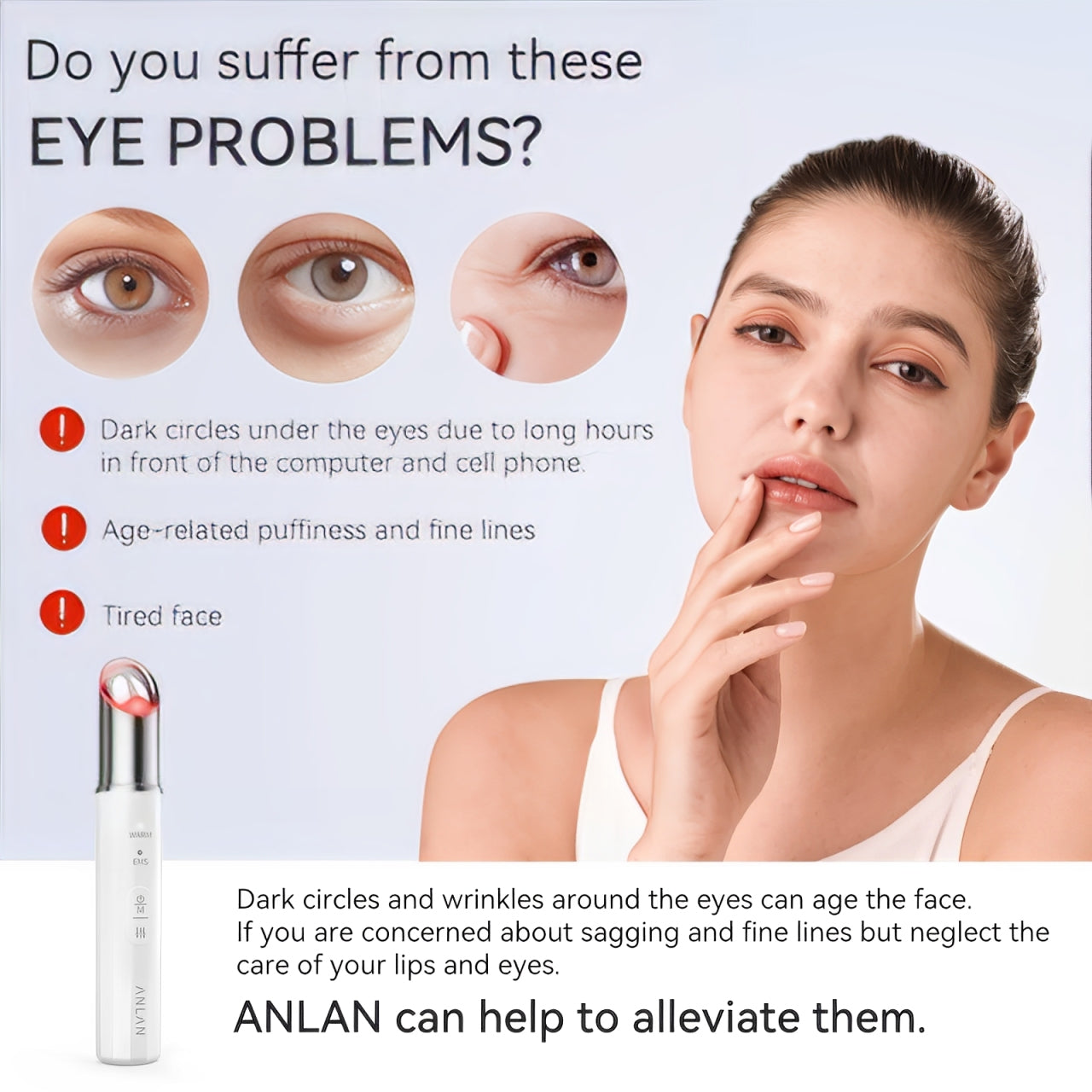 ANLAN Eye and Facial Beauty Device – Enhanced EMS Technology for Complete Skincare Experience