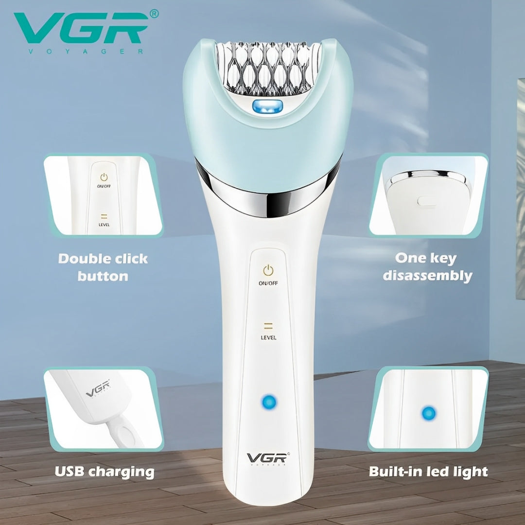 VGR V-703 Rechargeable Epilator – Premium Hair Removal Technology for Flawless, Silky Skin